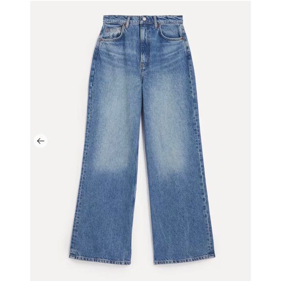 Reformation Women's Denim Cary High Rise Slouchy Wide Leg Jeans Pockets Blue 26 - Picture 1 of 15
